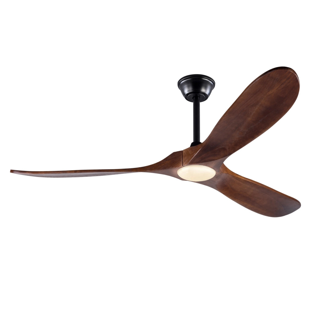 Ventilatore da soffitto 152 cm noce scuro nero con LED regolabile
