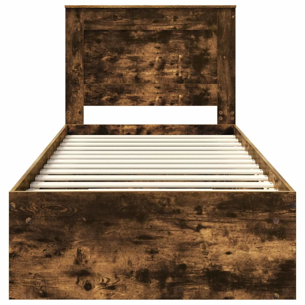 Struttura del letto Rovere fumé 100 x 200 cm Pino massello 3410124