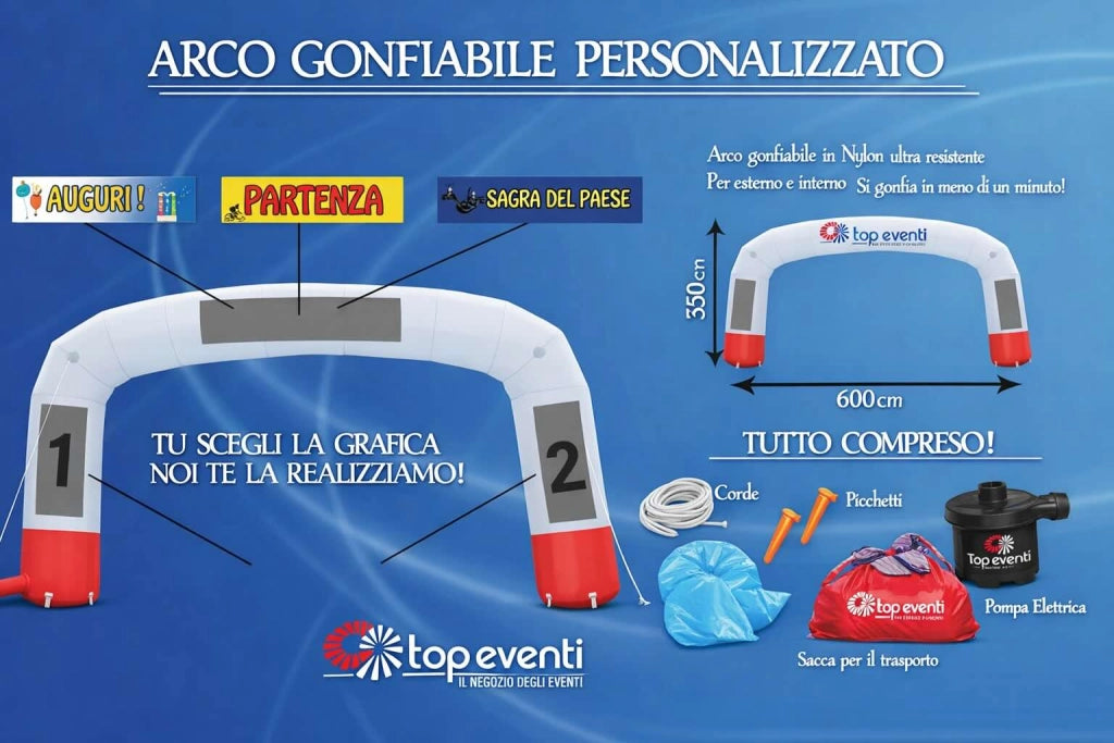 Arco Gonfiabile 6 x 3,5 mt - Neutro