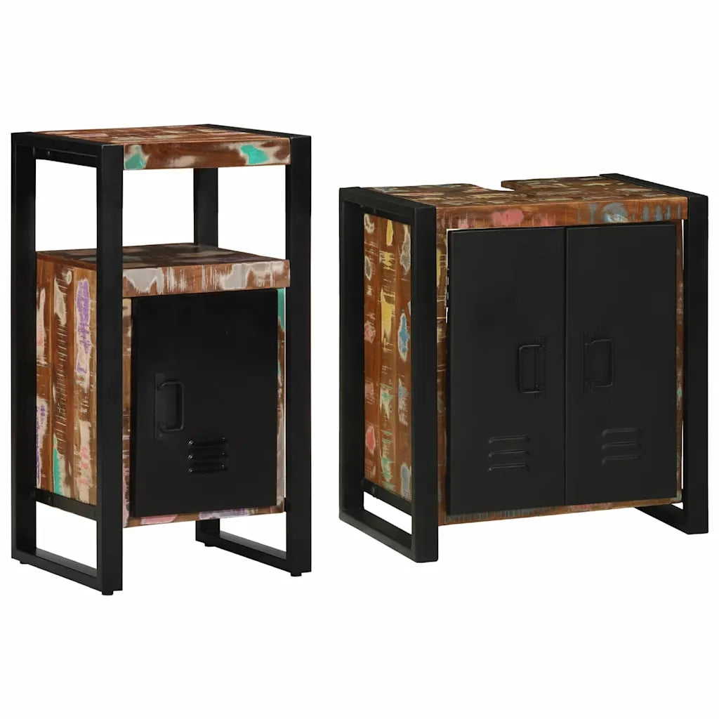 Set di mobili per il bagno 2 pcs Legno Recuperato Massello 3305601