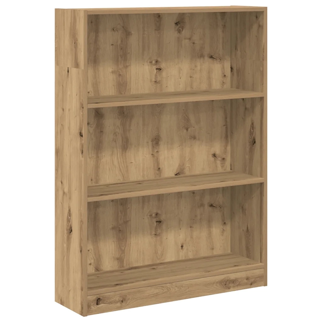 Libreria-Scaffale per Libri-Mobile di Stoccaggio Rovere Artigianale 80x24x109 cm in Legno Multistrato