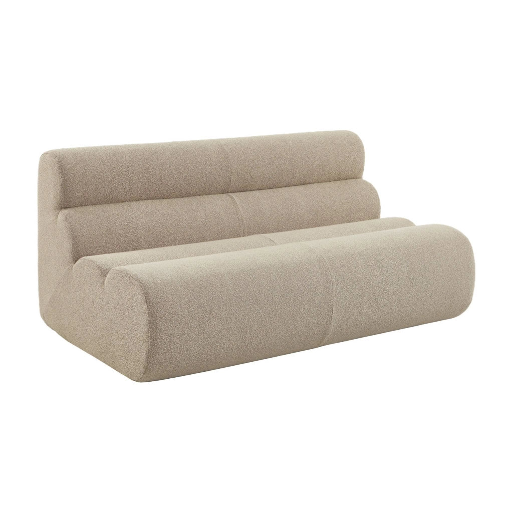 Poltrona bouclé strutturata, 2 posti, beige