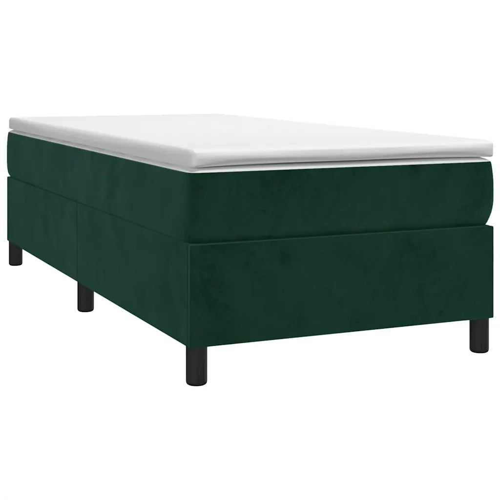 Giroletto a Molle con Materasso-Struttura Letto Verde Scuro 90x200 cm Velluto 550716