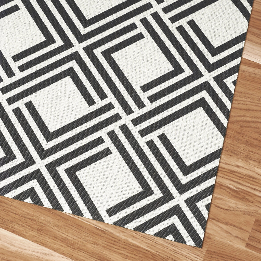 Tappeto vinilico di alta qualità geometrica nera 60x90
