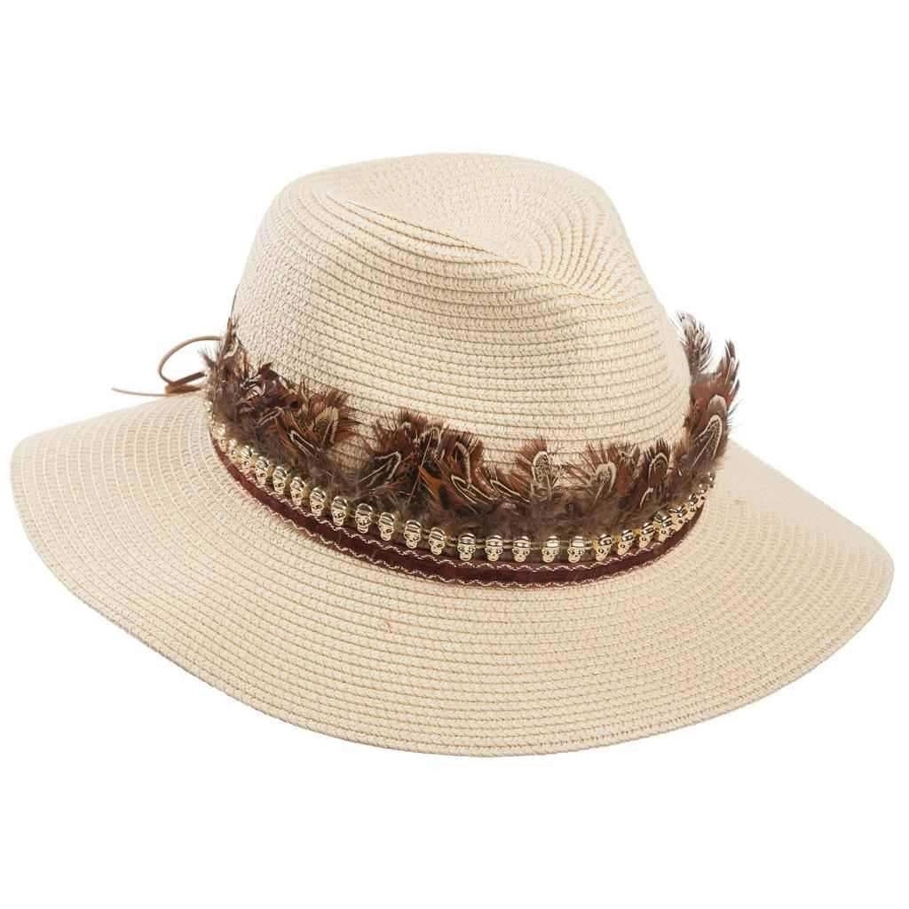 Cappello panama panna con decoro 58