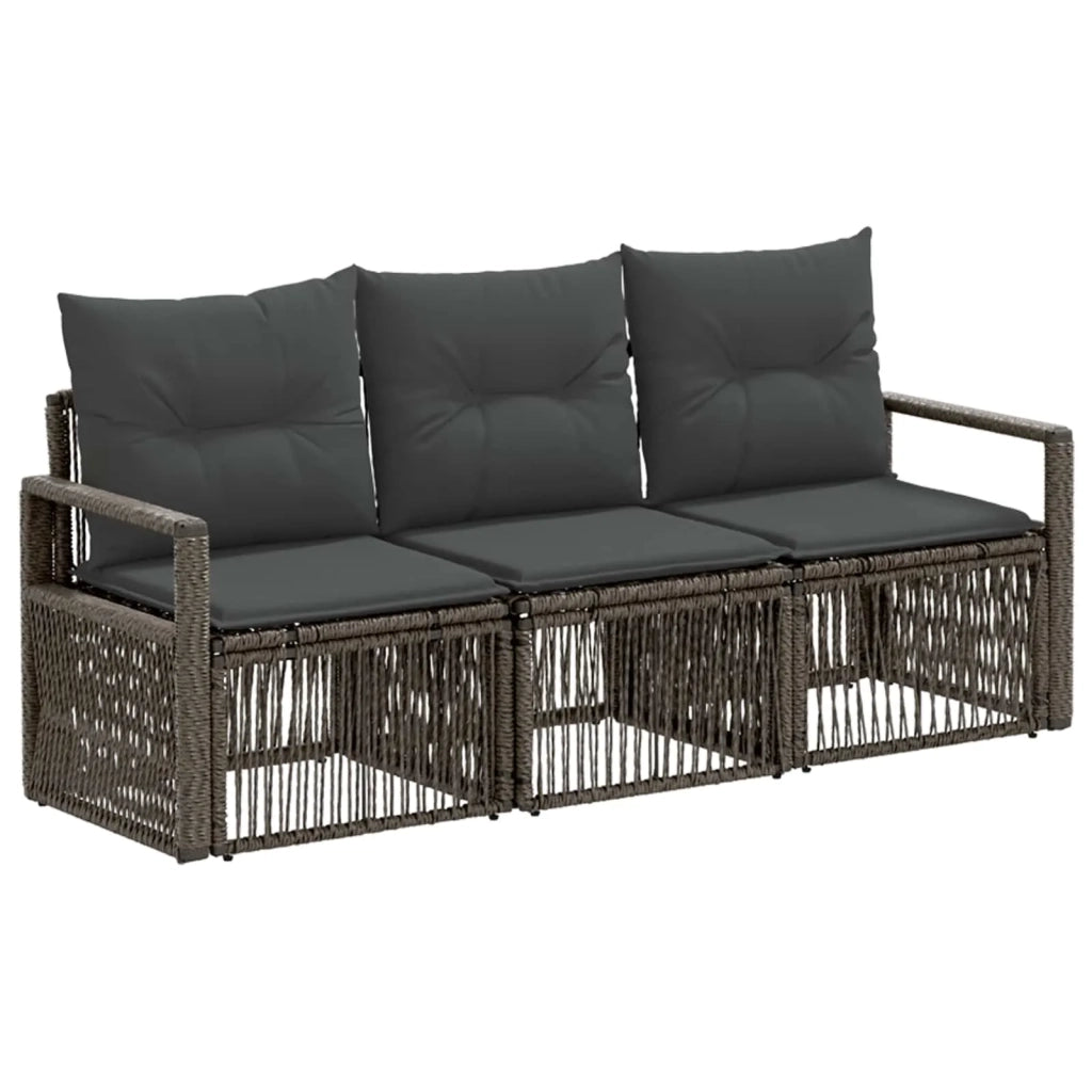 Set Divano da Giardino 3 pz Grigio polyrattan 3435629