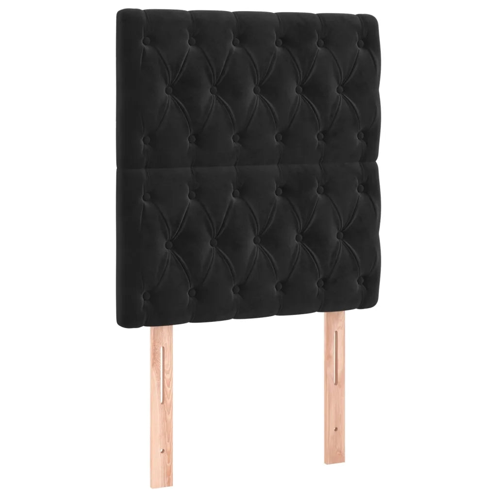 Testiera | Testata Nera 80x7x118/128 cm Velluto