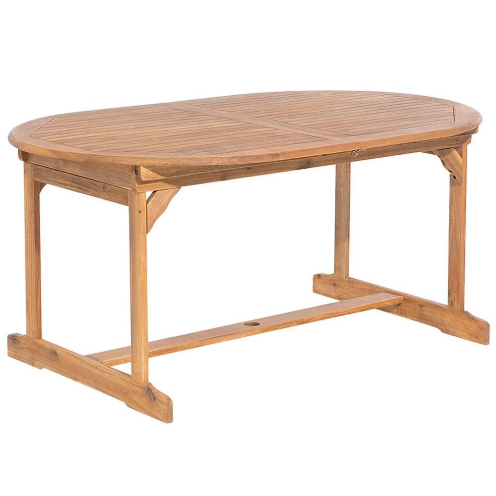 Set da pranzo per esterni in legno di acacia chiaro con cuscini grigio scuro tavolo a 8 posti sedie pieghevoli design rustico