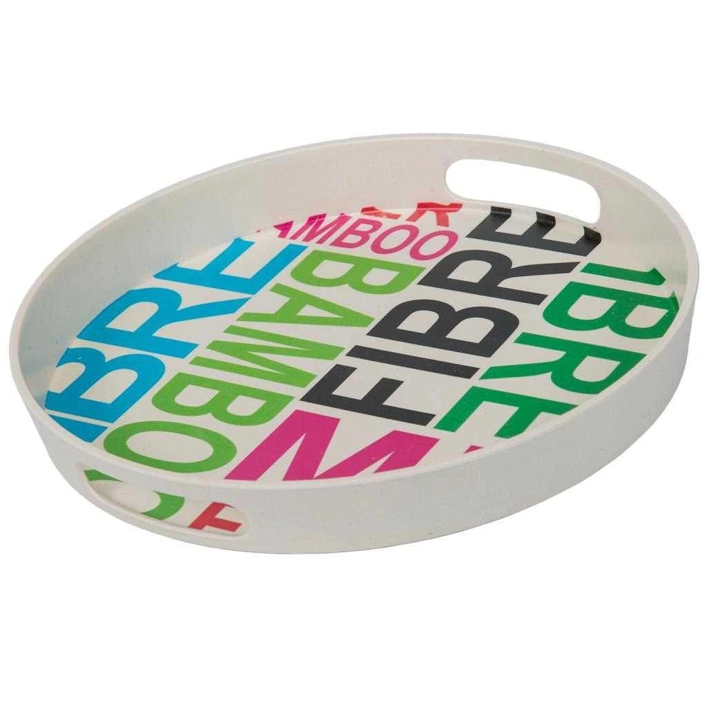Set di 2 vassoi in bambù colorati