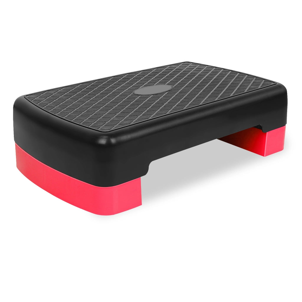 Step aerobico regolabile 45,72×27,94×10,16-15,24 cm in PE nero e rosso