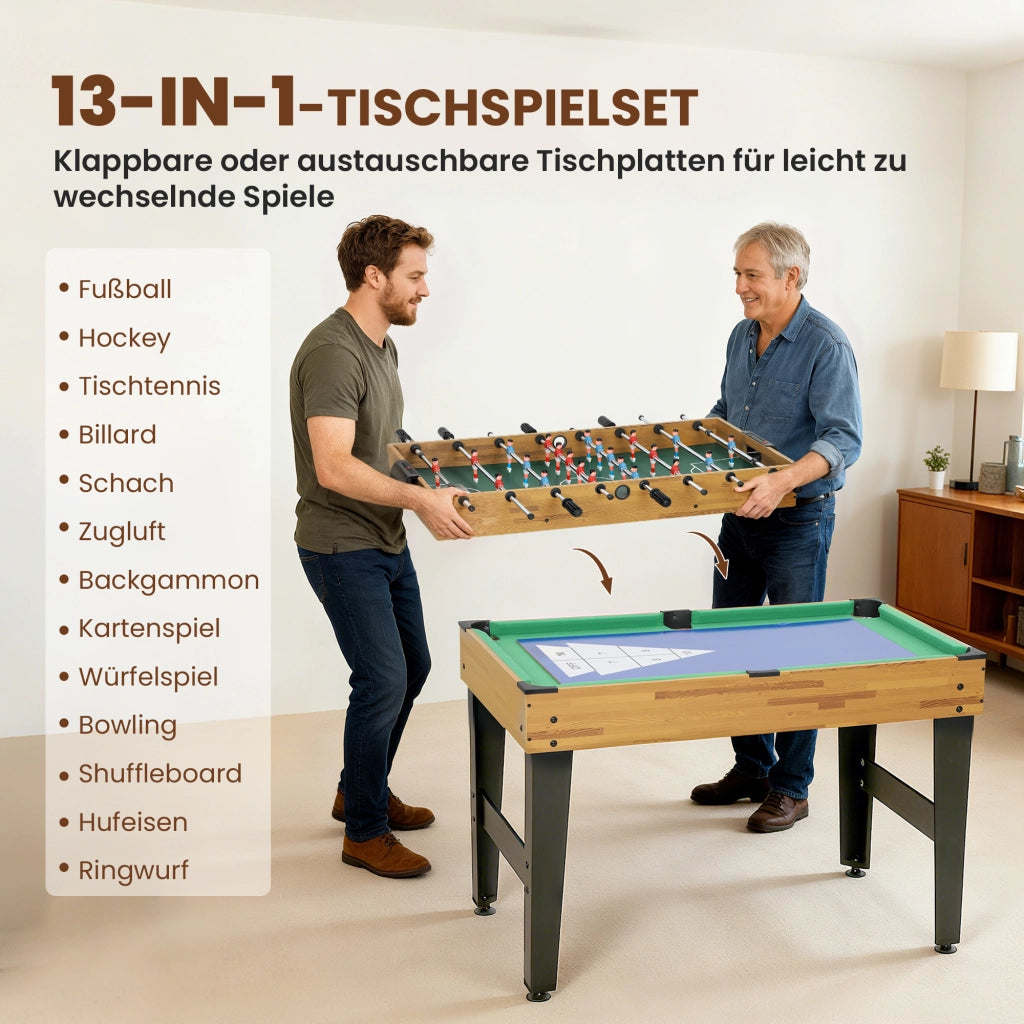 Tavolo da gioco 13 in 1 ¨C zephmum ¨C Noce