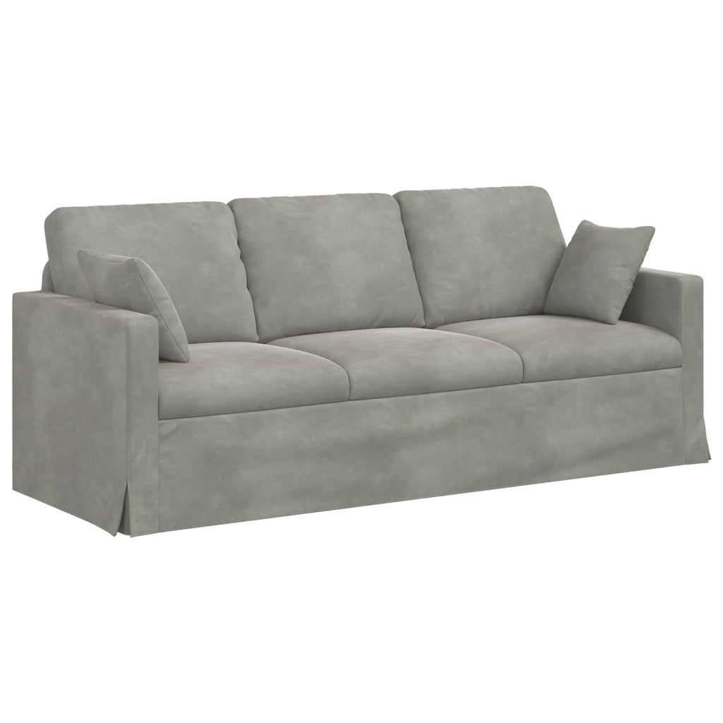 Divano Grigio chiaro 198 x 78 x 80 cm Velluto 42024431