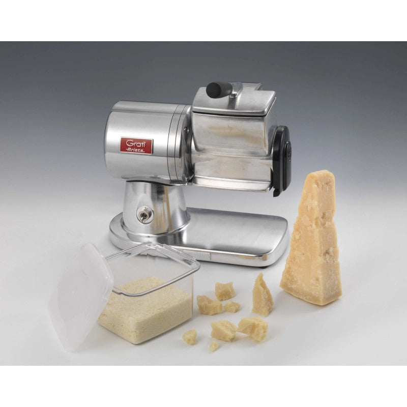 Grattugia elettrica professionale - Per formaggio, pane, cioccolato, frutta secca - 350W - Argento