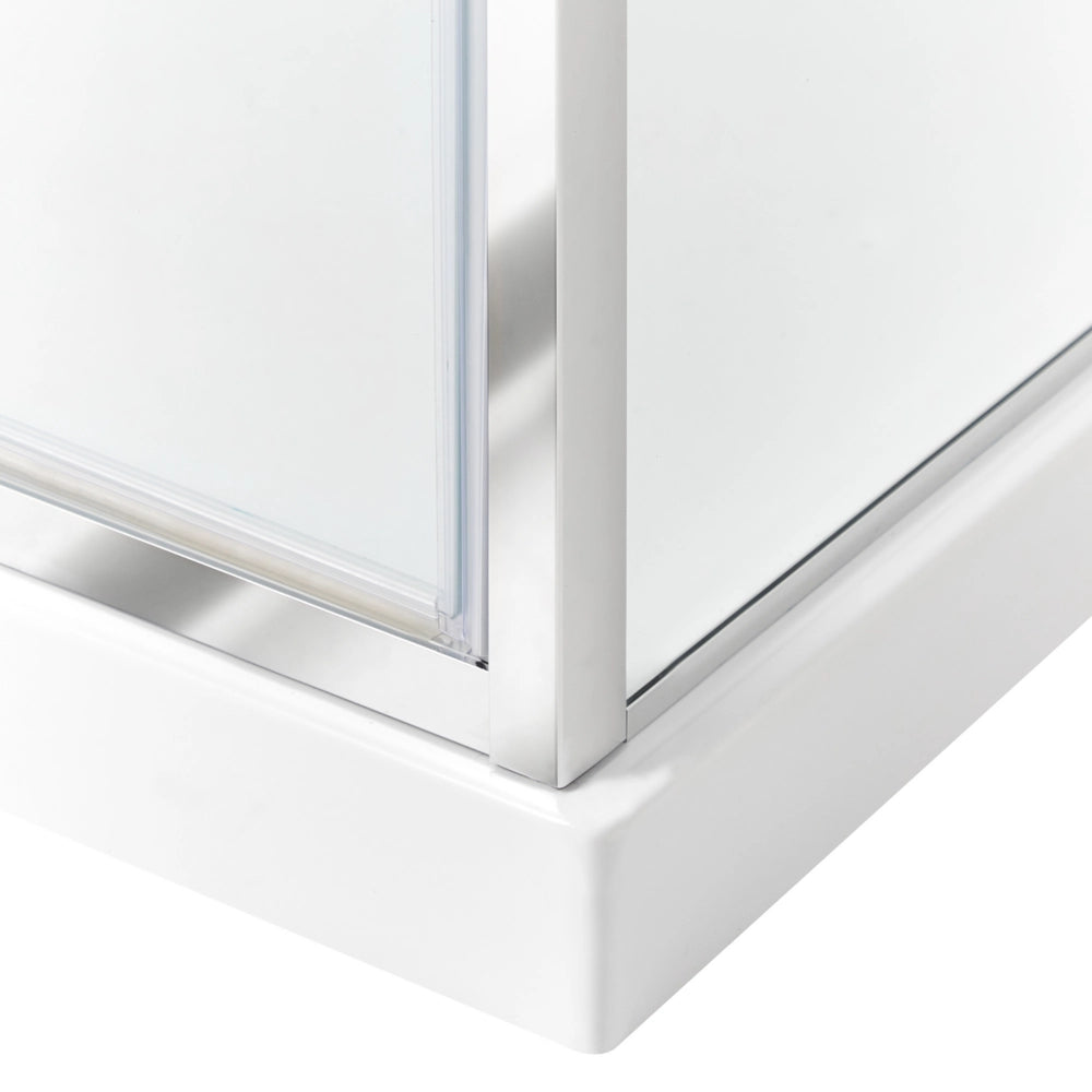 Box Doccia Vetro Temperato argento Cornice Alluminio Anta Singola Quadrata 70 x 70 x 185 cm