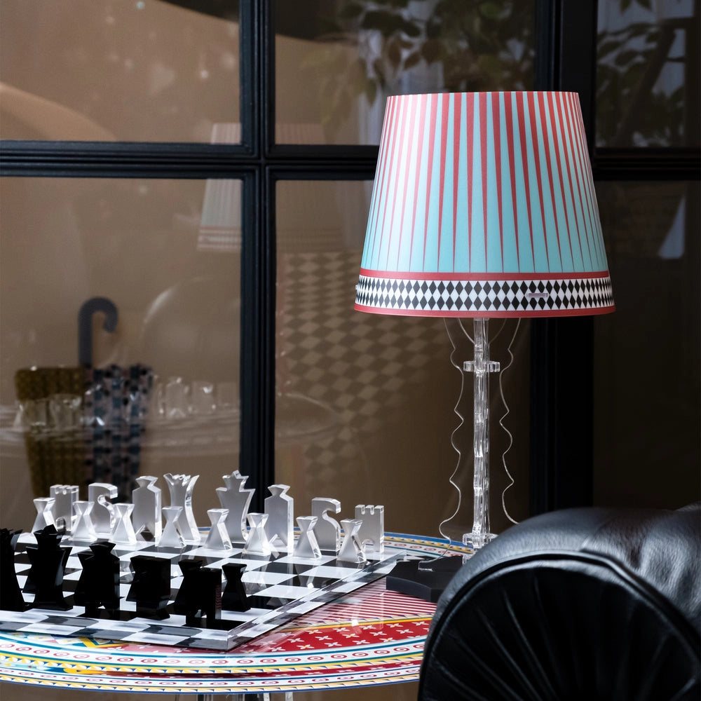 GIOCO DA TAVOLA SCACCHI E DAMA IN CRISTALLO ACRILICO TRASPARENTE E NERO