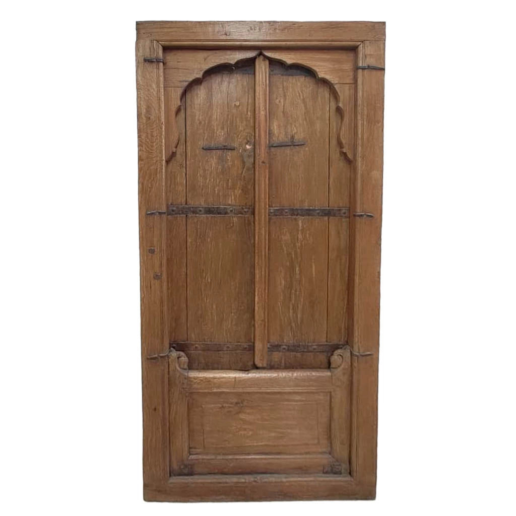 Finestra in legno con finitura artigianale marrone, 78x10x169h cm