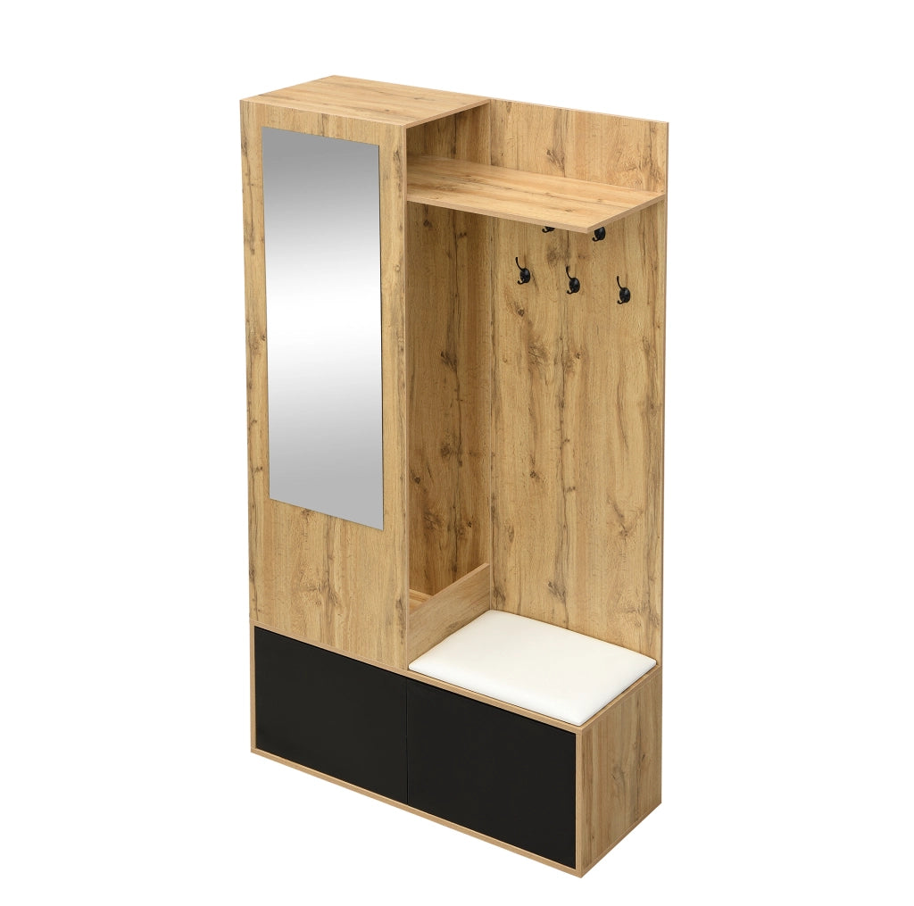 Set guardaroba da ingresso con scarpiera, specchio e panca