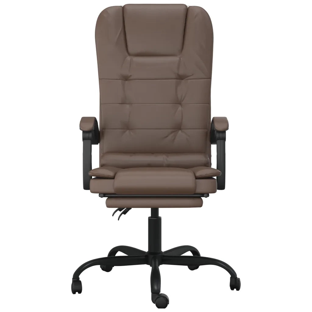 Poltrona da Ufficio Massaggiante | Sedia Relax Reclinabile marrone Similpelle