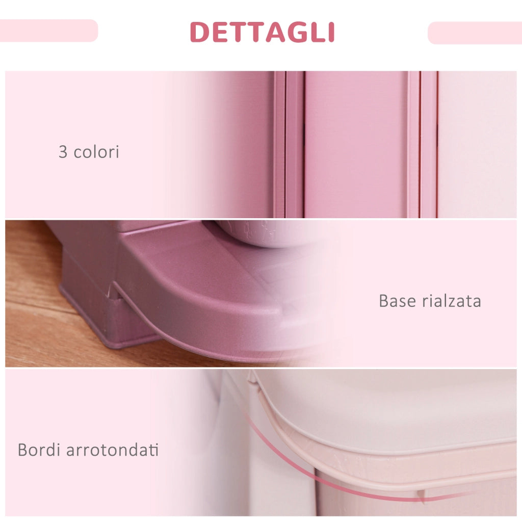 Cassettiera 6 Cassetti per Bambini ¨C Minimal ¨C Rosa 37x37x56.5 cm