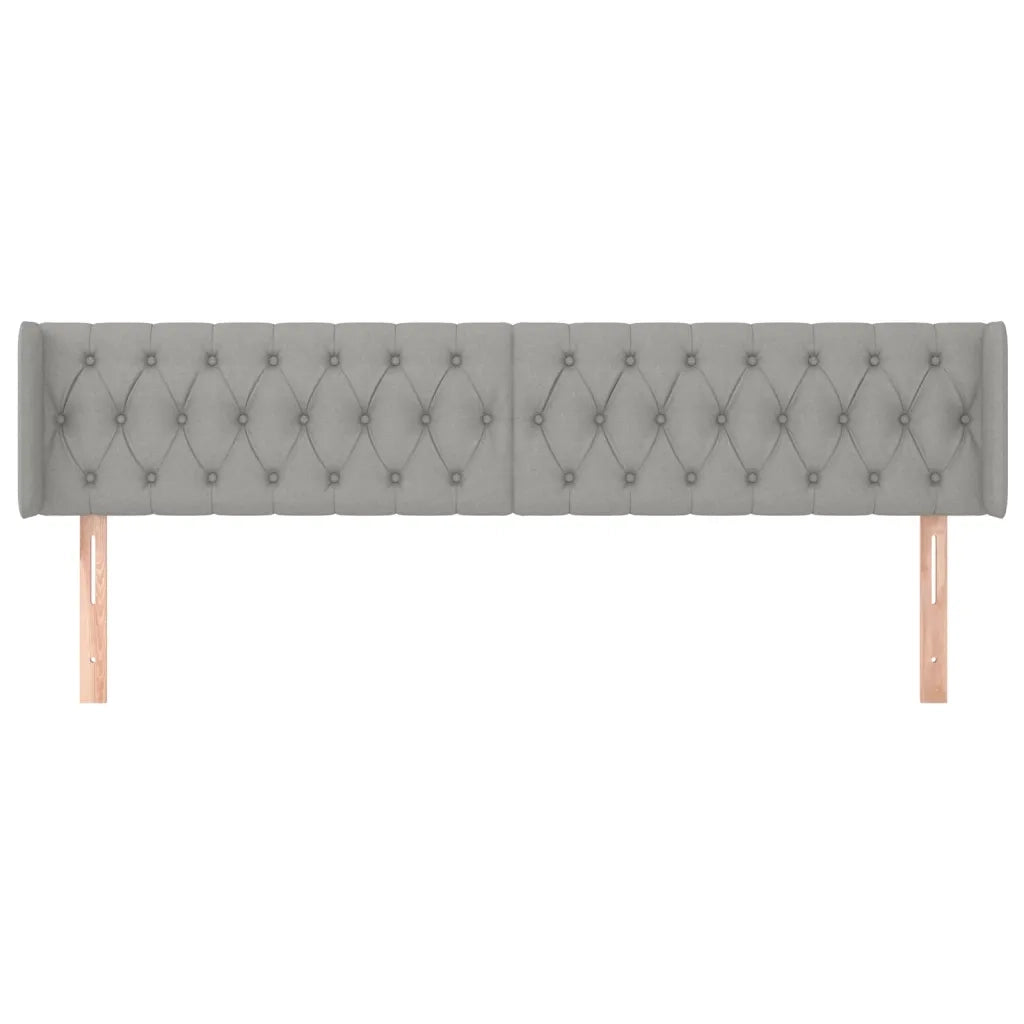 Testiera | Testata ad Orecchio Grigio Chiaro 183x16x78/88 cm in Tessuto