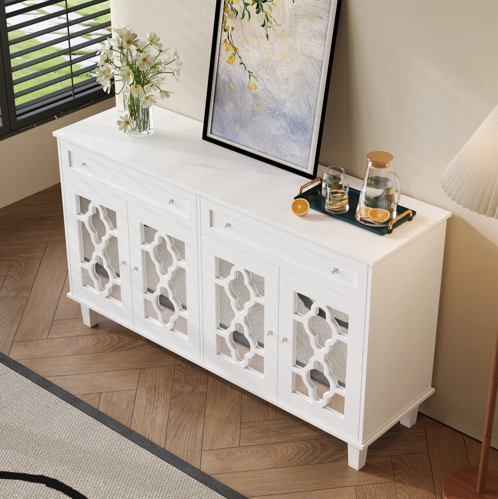 Credenza a specchio con ante, cassetti e ripiani regolabili