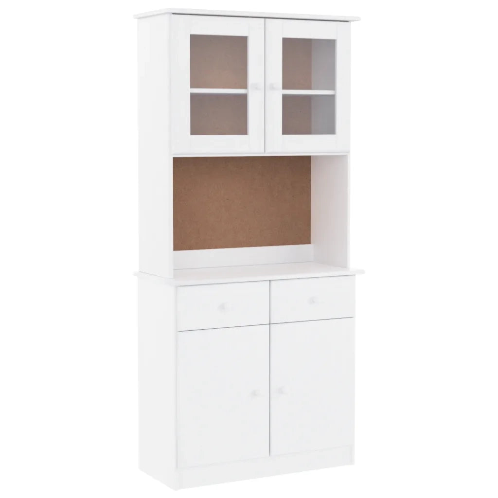 Credenza ALTA Bianca 77x35x165 cm in Legno Massello di Pino 3187774
