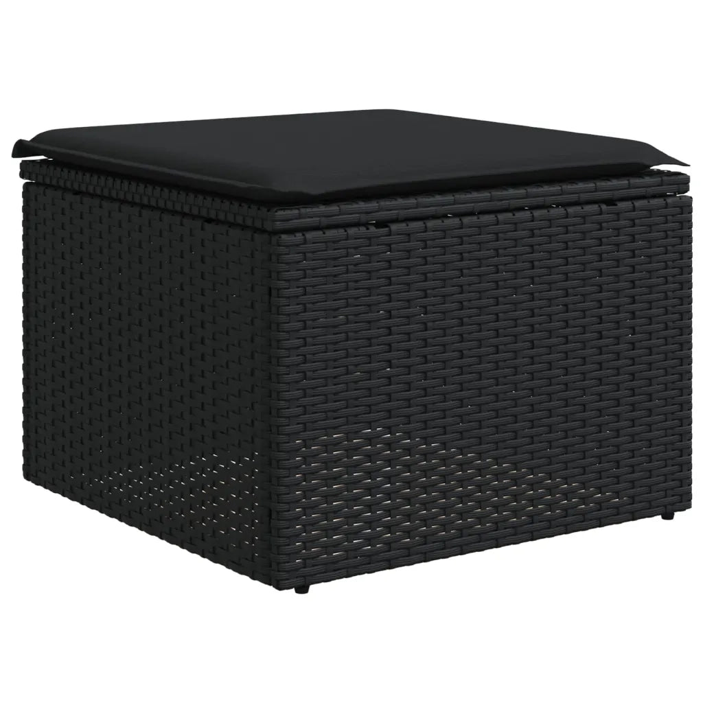 Set Divano da Giardino 6 pz con Cuscini Nero in Polyrattan 3266545