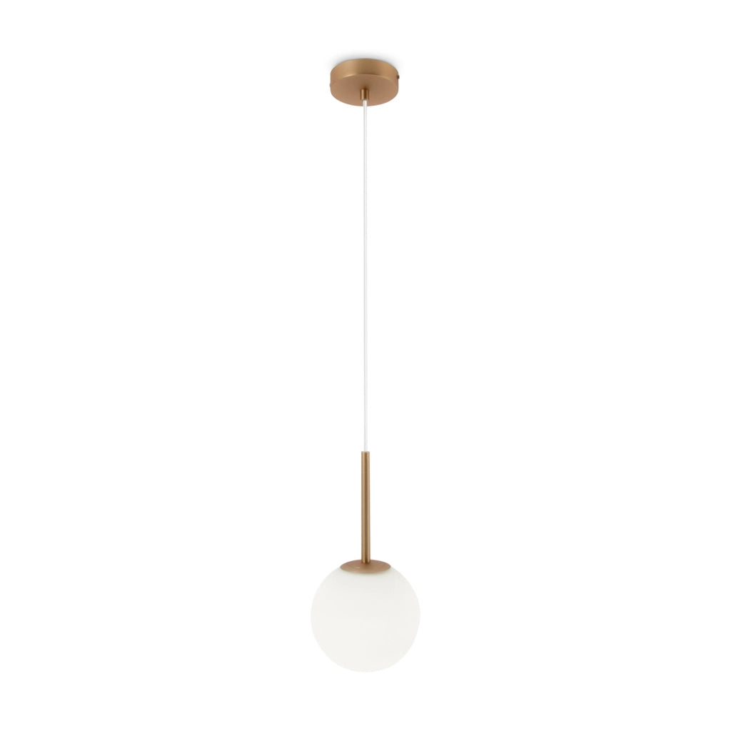 Maytoni Lampadario Minimal Basic Form 1 luce E14 oro metallo diffusore vetro