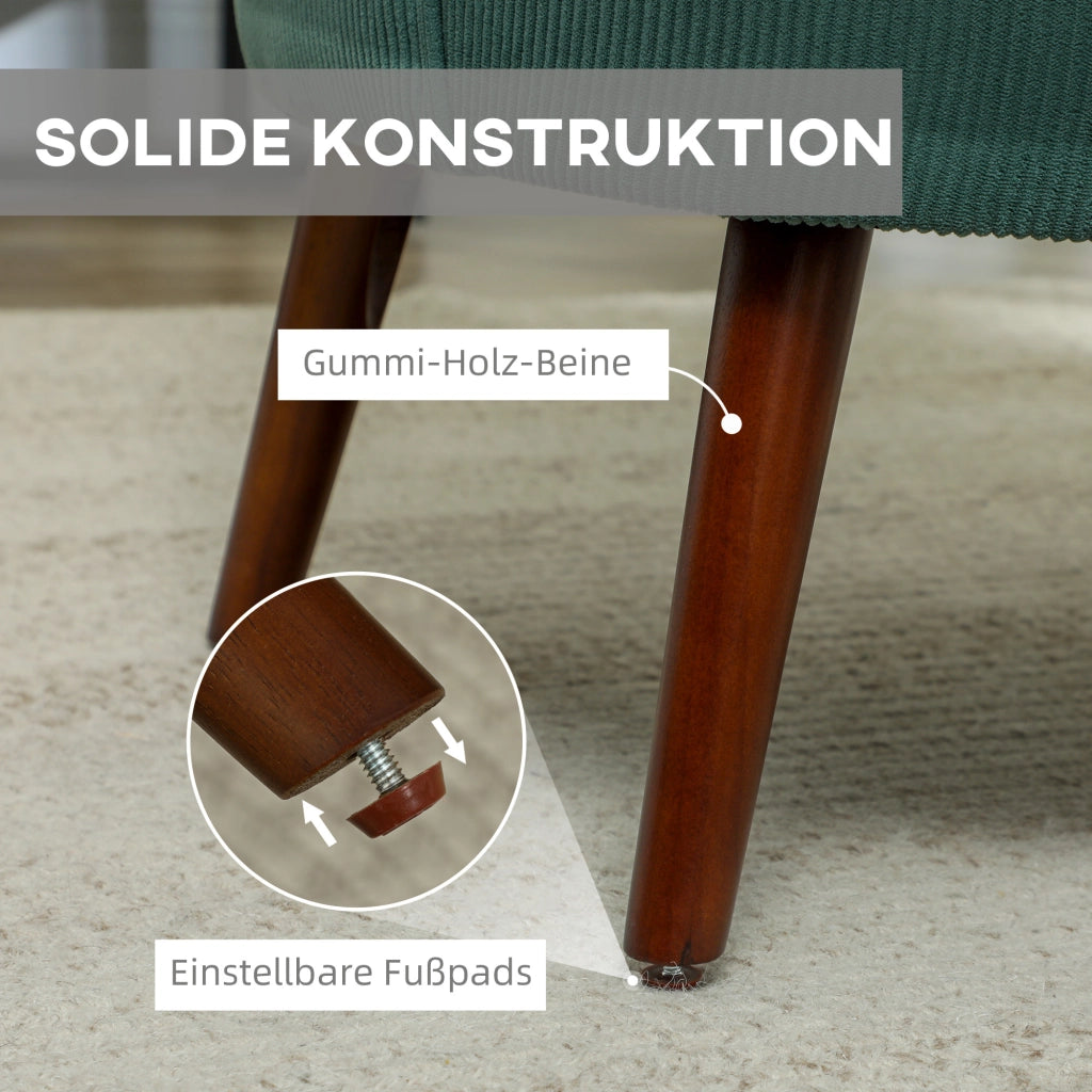 Poltrona Moderna Girevole Imbottita con Poggiapiedi e Cuscino Lombo ¨C Minimal ¨C Verde Scuro