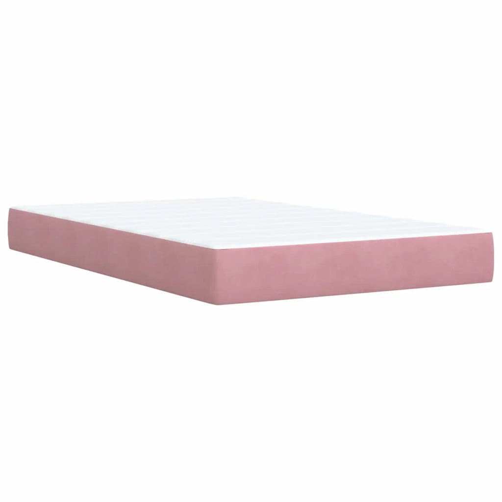 Letto Ottomano con Materasso e LED Rosa 120 x 190 cm Velluto 3457130