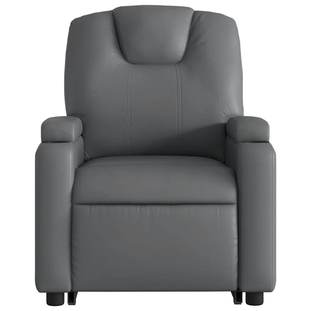 Divano Sedia-Poltrona Alzapersona Reclinabile Grigio in Similpelle 248904