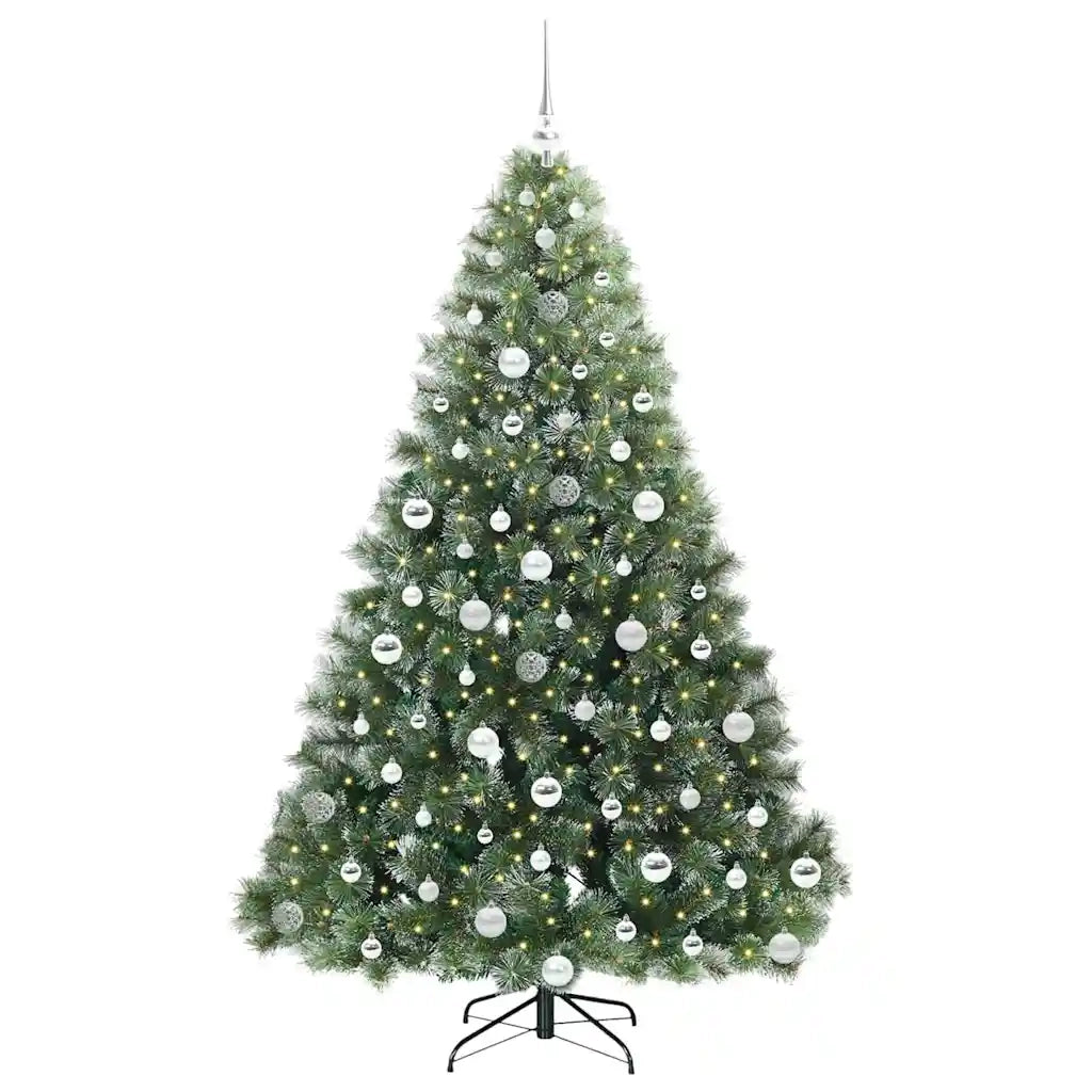 Albero di Natale Artificiale-Albero Natalizio con 300 LED Verde 180 cm PE e PVC 396422