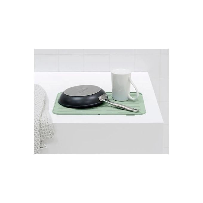 Brabantia 203329 Sinkside Tappetino Scolapiatti in Silicone Lavabile in Lavastoviglie Pieghevole Antiscivolo con Bordi Rialzati per Asciugatura Stoviglie colore Verde Giada