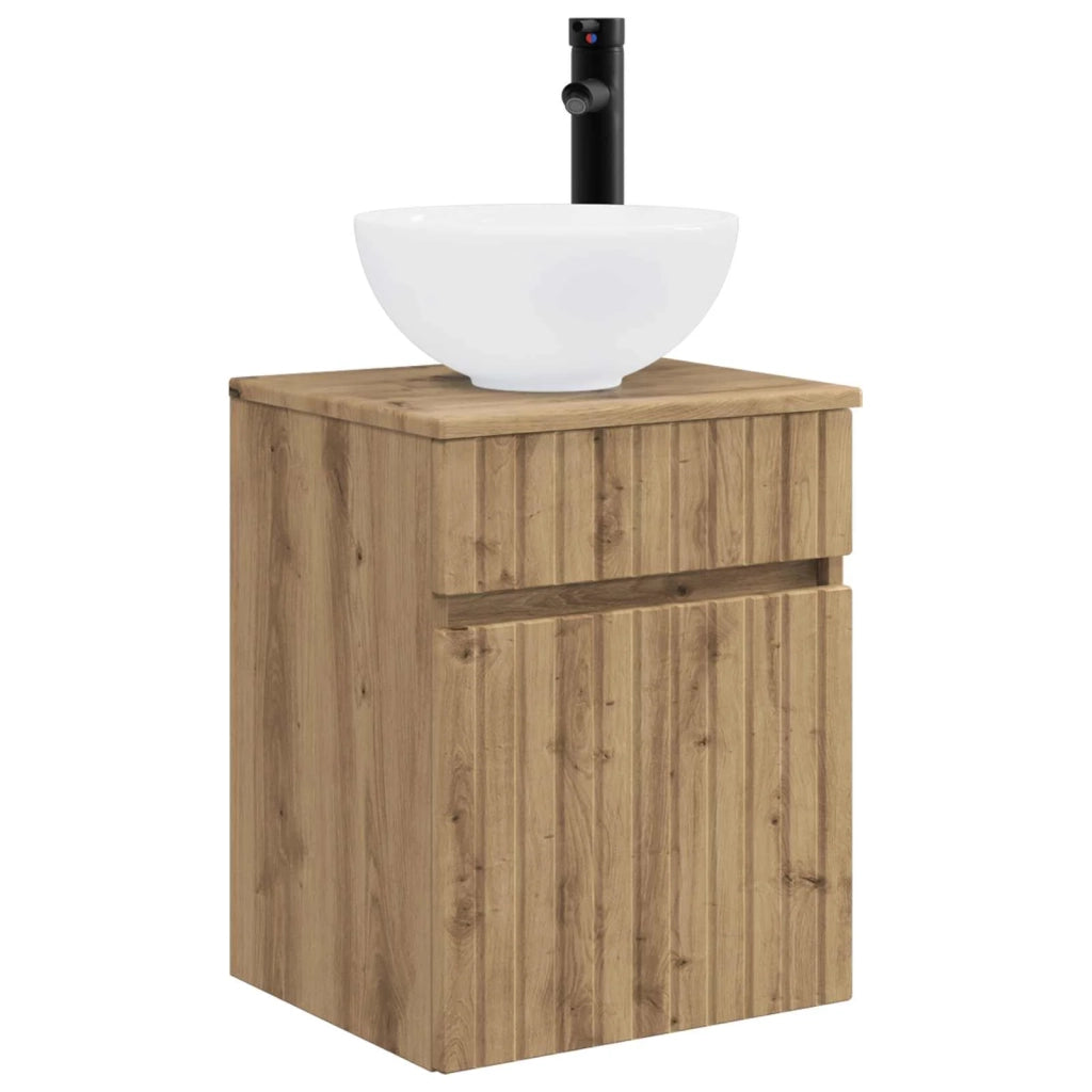Set di Armadi da Bagno 5 pz Rovere Artigianale 3407358