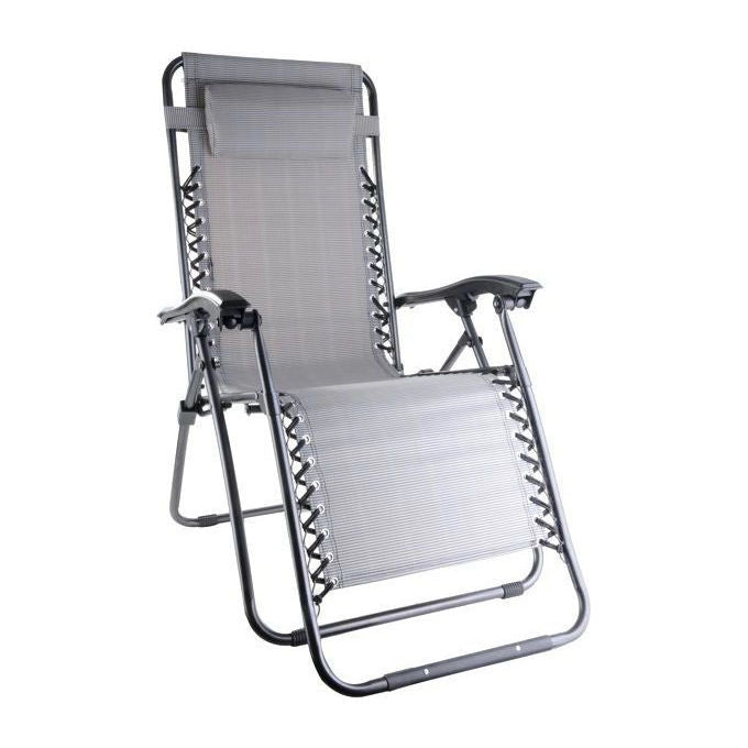 Vette 07670 Sdraio da Giardino Pieghevole Automatica Acciaio Verniciato Textilene 65x89x112 cm colore Bianco