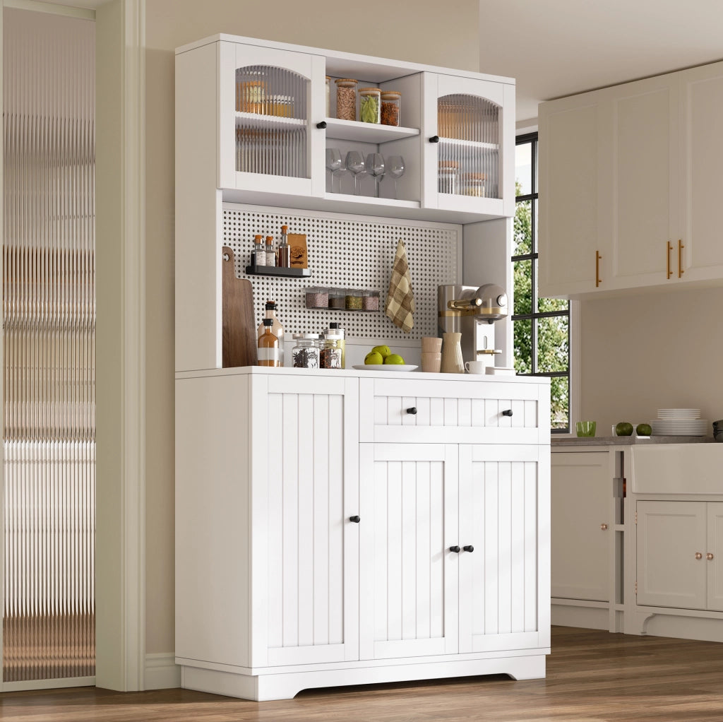 VETRINA Alta 103,5x40x180 cm con Ripiani Regolabili Bianca