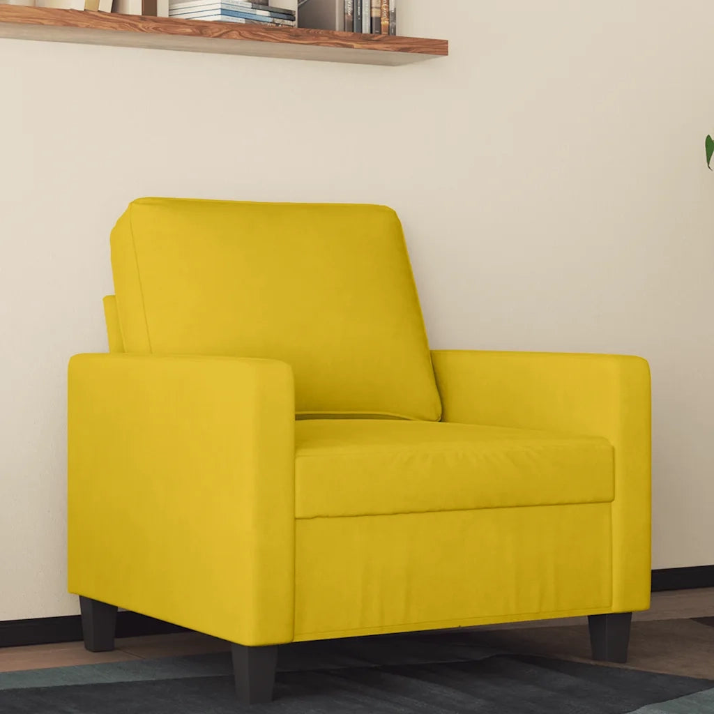 Poltrona-Divano Sedia Giallo 60 cm Velluto 457332