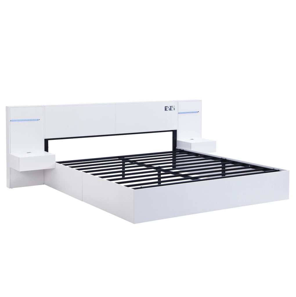 Letto matrimoniale 160x200 cm con USB, Bluetooth e LED