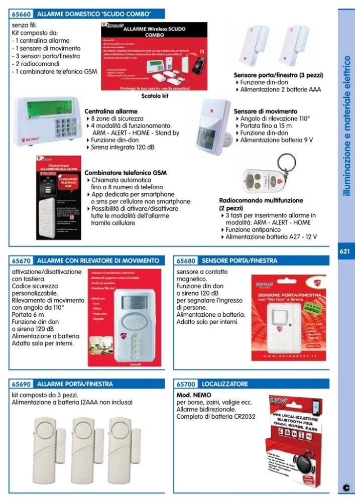 1cf allarme porte/finestre kit da 3 pezzi cod:ferx.94359