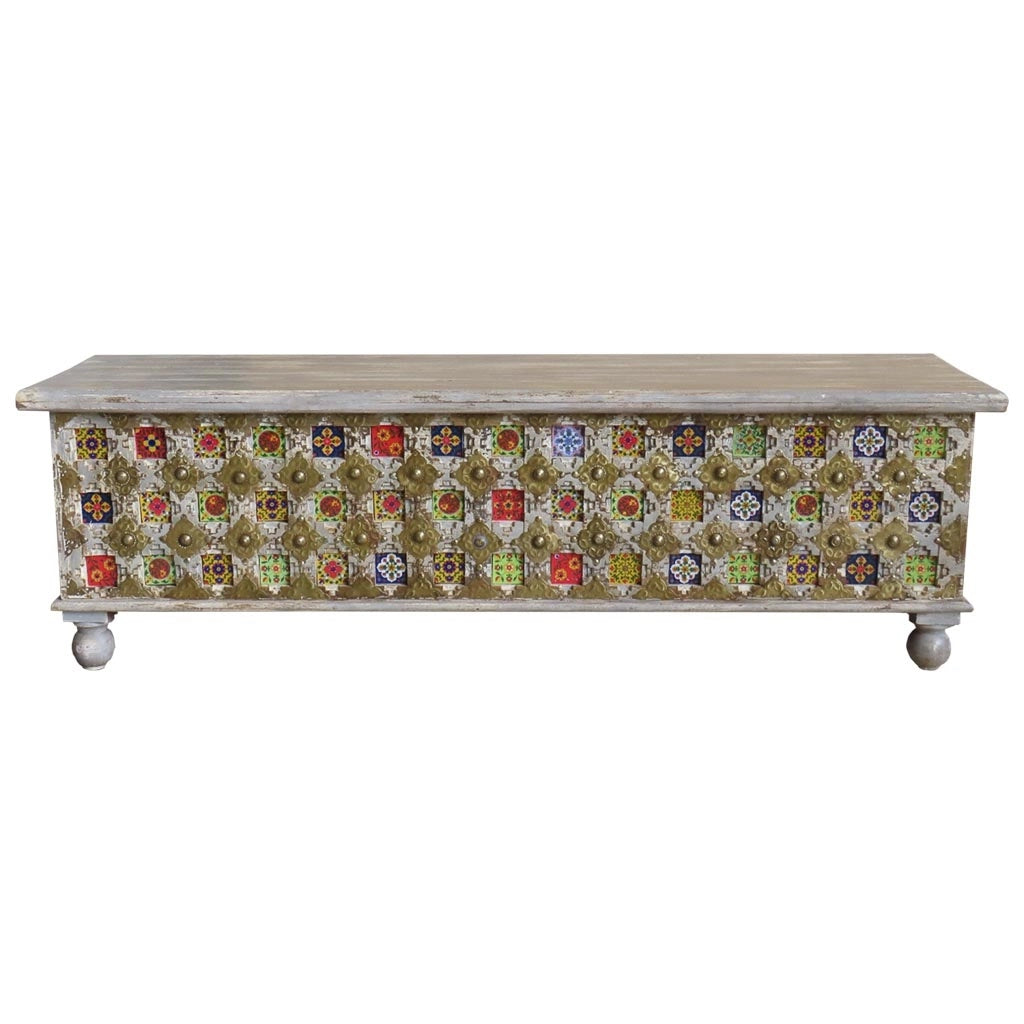 Baule in legno marrone 146x40x45h