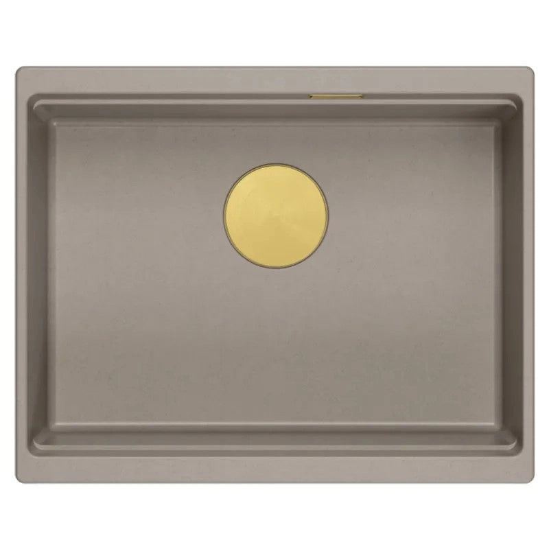 Lavello In Granito Logan 100 Beige Tappo rame spazzolato