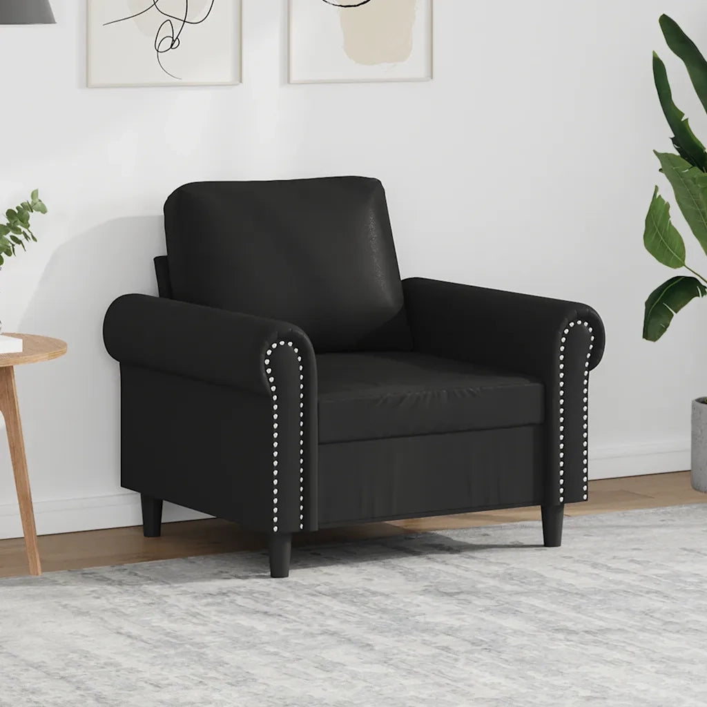 Poltrona | Sedia Relax Nera 60 cm in Similpelle