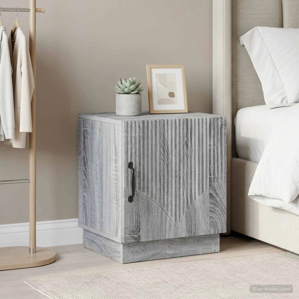 Comodino 2 pz Sonoma grigio 43 x 34,5 x 47 cm 895268