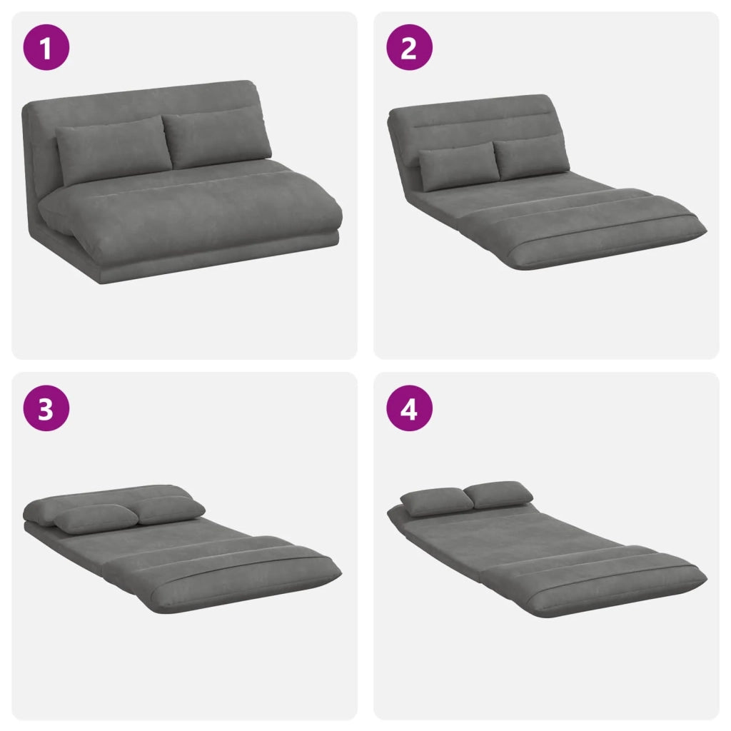 Sedia da Pavimento Grigio scuro 110 x 82 x 55 cm Velluto 42028211