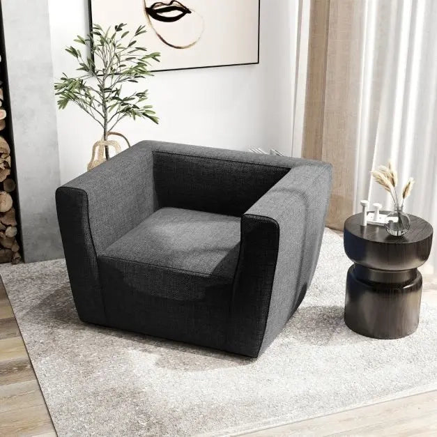 Poltrona gonfiabile con fodera rimovibile divano ad aria in PVC e tessuto grigio ergonomico portatile per soggiorno