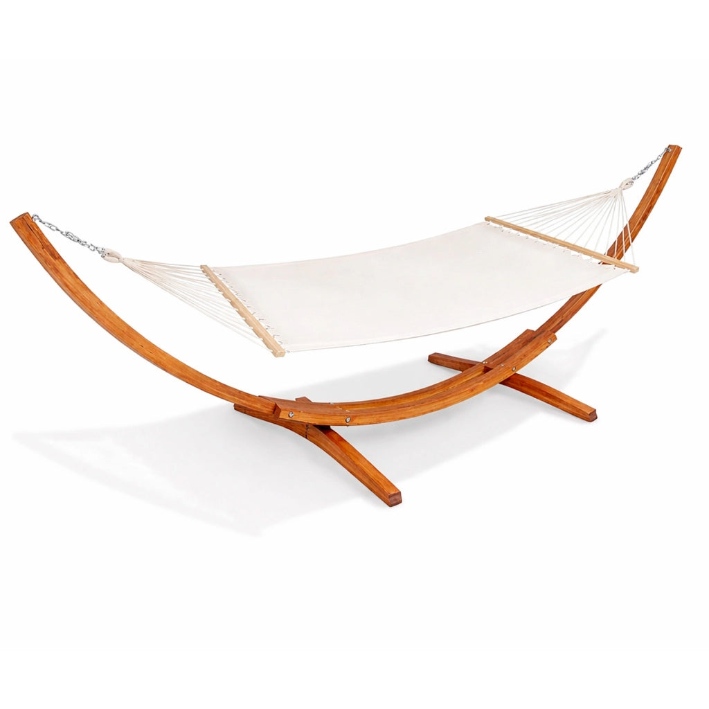 Amaca Matrimoniale Extra Large Con Supporto In Legno Robusto Per 2 Posti Perfetta Per Giardino Patio Terrazzo E Area Piscina Design Raffinato Resistente Fino A 200 Kg 415 x 120 x 124 Cm Beige