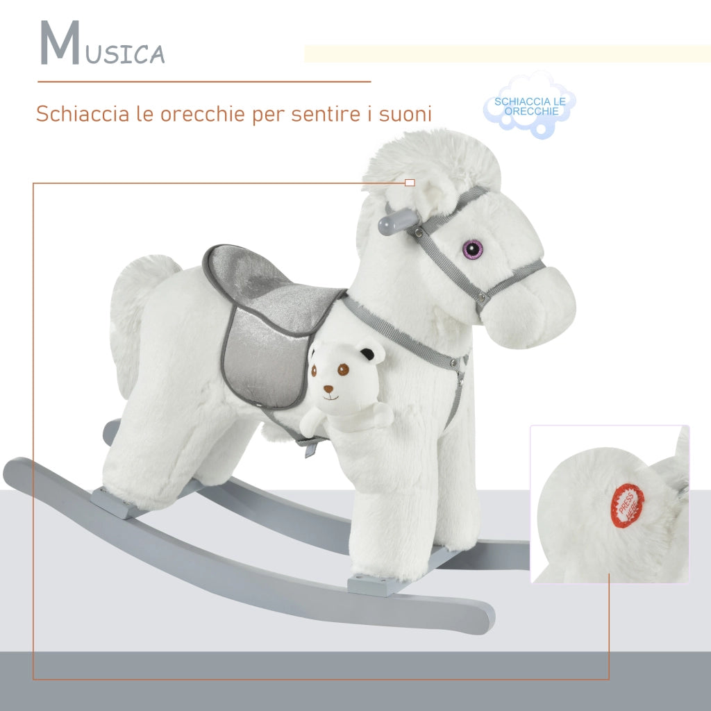 Cavallo a Dondolo con Orsetto e Suoni per Bambini ¨C Zephmum ¨C 18-36 Mesi