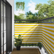 Schermo da balcone-Pannello per balcone Giallo e Bianco 110 x 300 cm Tessuto Oxford