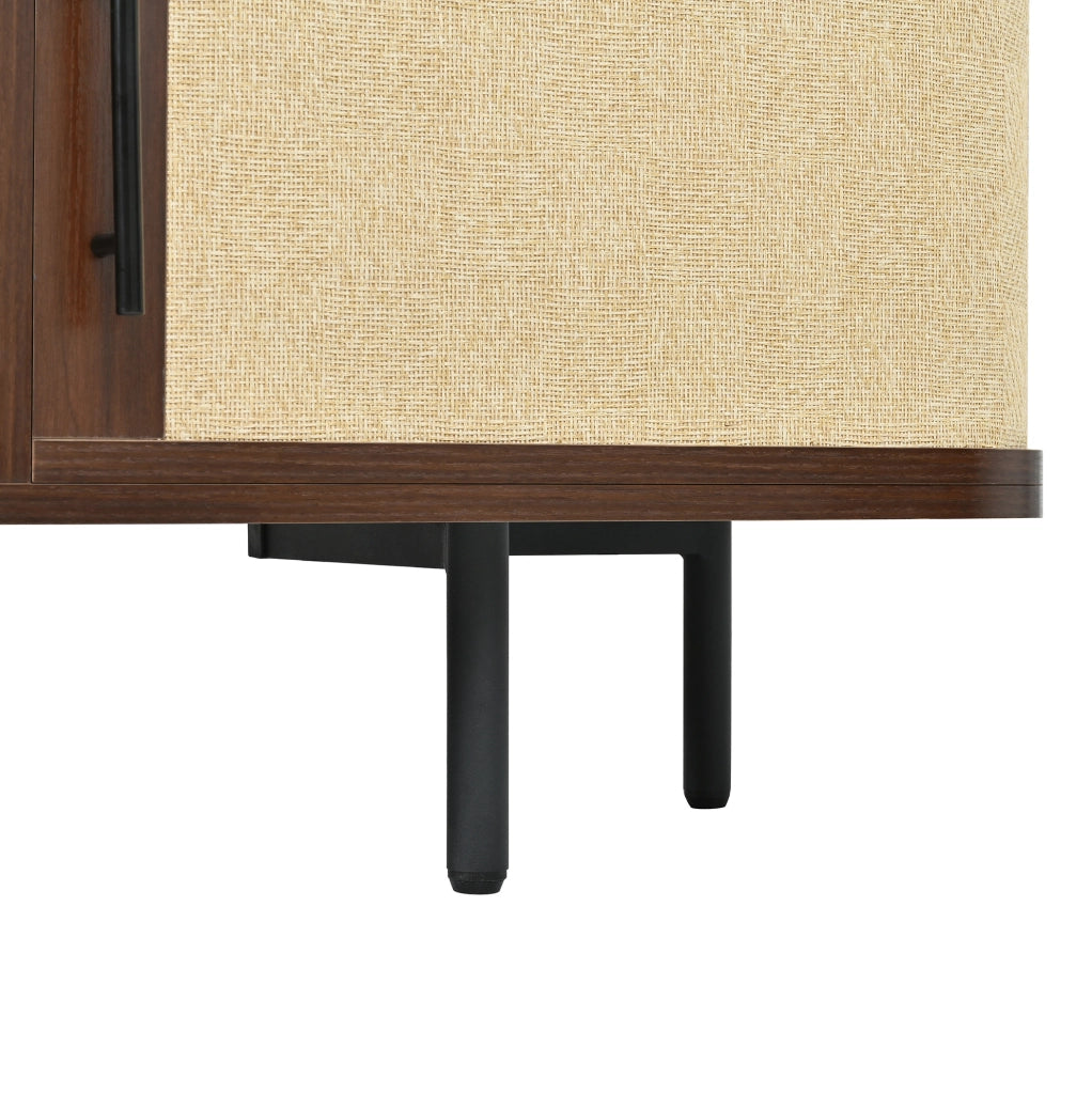 Mobile TV basso 180 cm in MDF noce con 4 ante intrecciate
