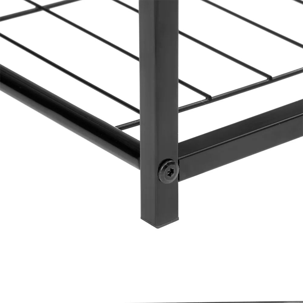 Scarpiera con 5 ripiani aperti, stile industriale, per ingresso, in MDF e acciaio marrone e nero, 63 × 30 × 83 cm
